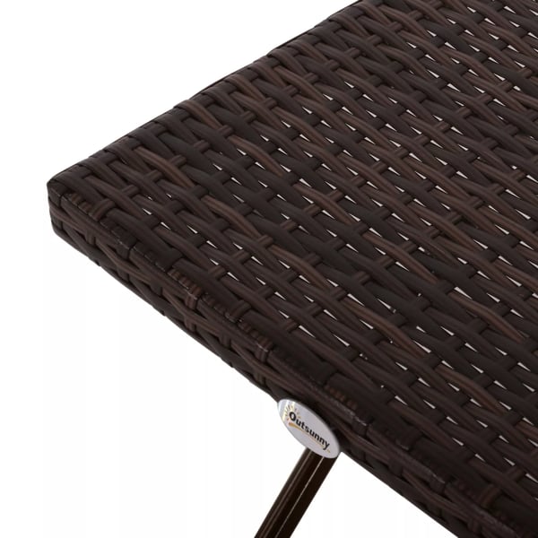 Outsunny Foldbart Havebord i Polyrattan og Stål - Brun, 40x40x40 cm