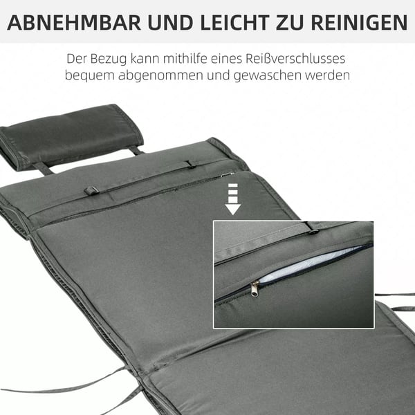 Outsunny Liggestolshynde M Gr, Polyester, 198x53x5 cm