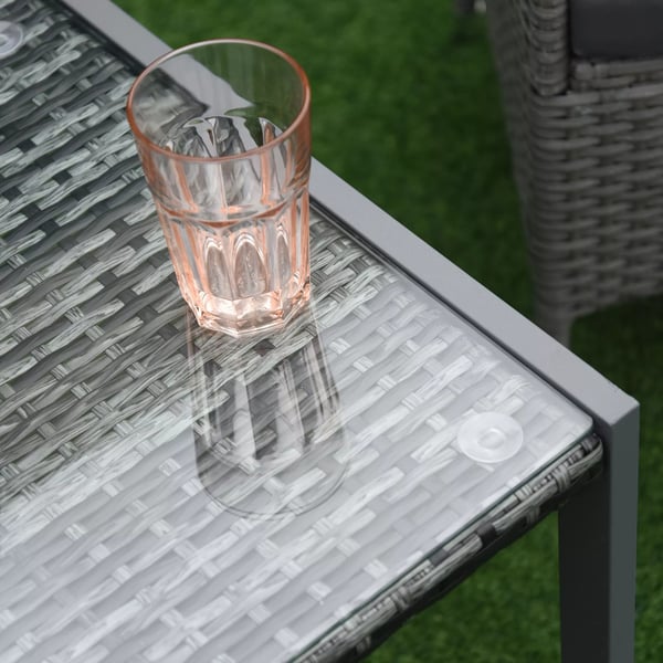 Outsunny® havebord have-sidebord med hærdet glas polyrattan + aluminium