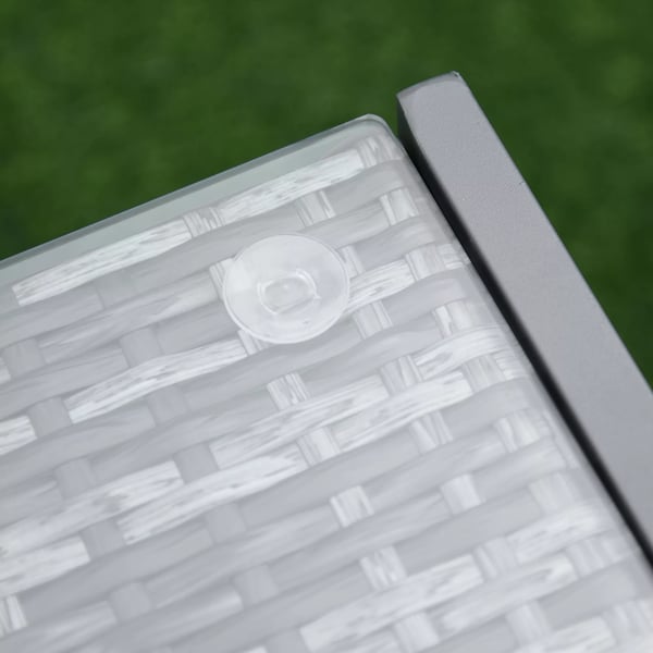 Outsunny® havebord have-sidebord med hærdet glas polyrattan + aluminium