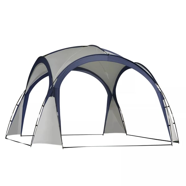 Outsunny Have / Camping Telt - Vandtæt Polyester, Glasfiberramme - Cremhvid/Blå 3,5x3,5x2,3m