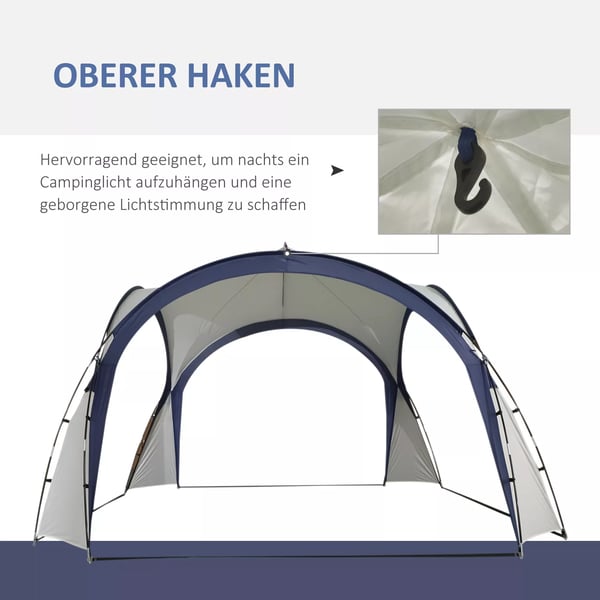 Outsunny Have / Camping Telt - Vandtæt Polyester, Glasfiberramme - Cremhvid/Blå 3,5x3,5x2,3m