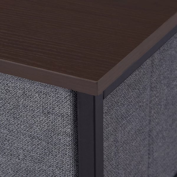HOMCOM kommode opbevaringsskab 7 foldbare stofskuffer metalstel træ-look non-woven stof grå 63,5x30x71cm