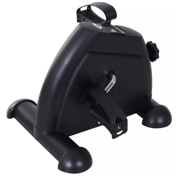 HOMCOM Minicykel pedaltrainer träningscykel LCD-display gjutjärn svart 35x40x31cm