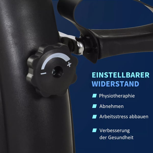 HOMCOM Minicykel pedaltrainer träningscykel LCD-display gjutjärn svart 35x40x31cm