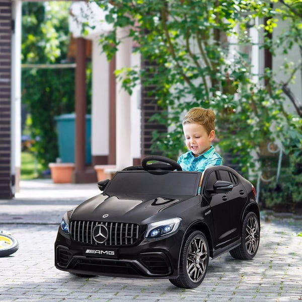 HOMCOM Mercedes-Benz AMG GLA45 Licenseret Børne Elbil - Sort, 2x35W Motor, Fjernbetjening, MP3, Sikkerhedssele, 37-60 mdr