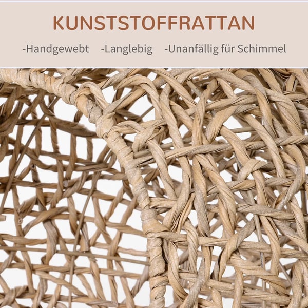 PawHut Kattehule i PE-rotting, Natur, Ø52 x 58 cm