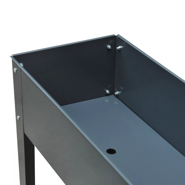 Outsunny højbed, urtebed, plantekasse med 3 drænhuller, blomsterkasse med ben, metal, 100 x 30 x 80 cm