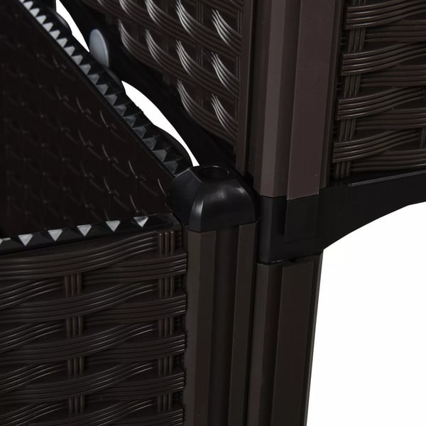 Outsunny Højbed Dobbelt Plantekasse i Rattan-look, Plast (PP), Brun, 80x40x44cm