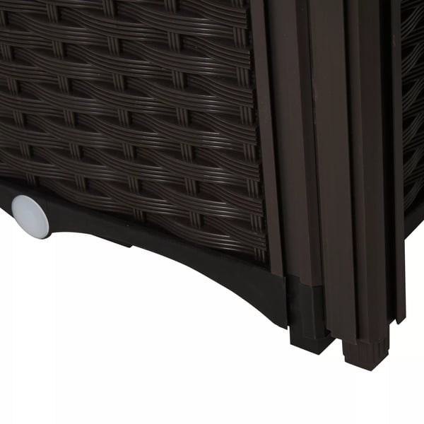 Outsunny Højbed Dobbelt Plantekasse i Rattan-look, Plast (PP), Brun, 80x40x44cm