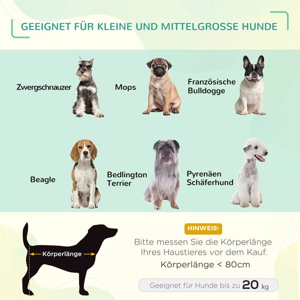 PawHut Hundeseng med baldakin, åndbar, metal, grå/sort, 92x76x90cm