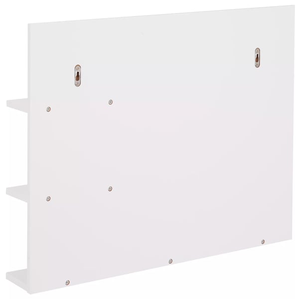 Badeværelsesspejl Vægspejl med 3 hylder, Spejlhylde til badeværelse, MDF, Hvid, 60x10x48cm