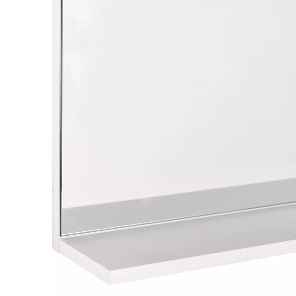 Badeværelsesspejl Vægspejl med 3 hylder, Spejlhylde til badeværelse, MDF, Hvid, 60x10x48cm