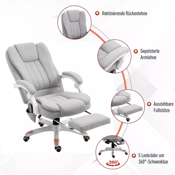 hierontatuoli toimistotuoli, pelituoli polyesteristä ja vaahtomuovista, nylon, harmaa, 55.5x56.5x107-115cm