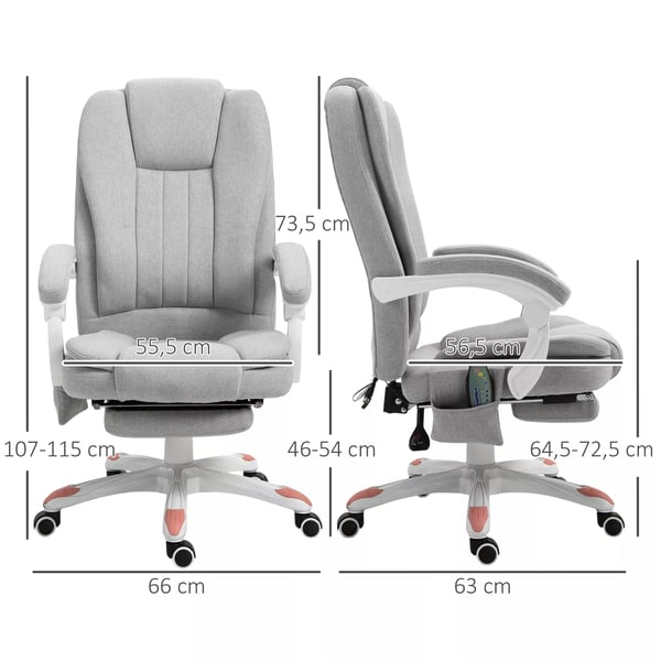 hierontatuoli toimistotuoli, pelituoli polyesteristä ja vaahtomuovista, nylon, harmaa, 55.5x56.5x107-115cm