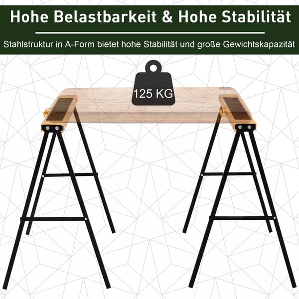 HOMCOM Foldbar Arbejdsbænk - Savbuk med Stålstruktur, Orange/Sort, 99,5x50x78 cm, 125 kg