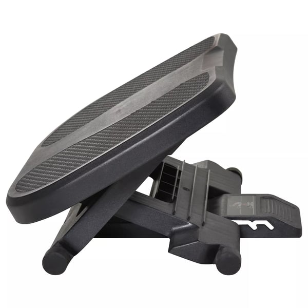 HOMCOM Justerbar Fodskammel - Sort HIPS - 3 Højder, 0-30° Vinkel - 45x34x10-16,5cm