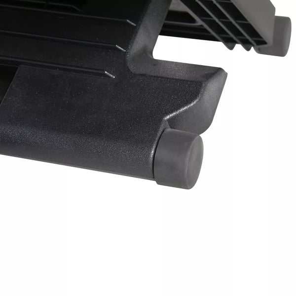 HOMCOM Justerbar Fodskammel - Sort HIPS - 3 Højder, 0-30° Vinkel - 45x34x10-16,5cm