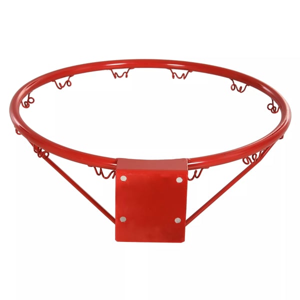 HOMCOM Basketballkurv med net, Stålrør+Nylon, Rød + Blå + Hvid, Ø46 cm