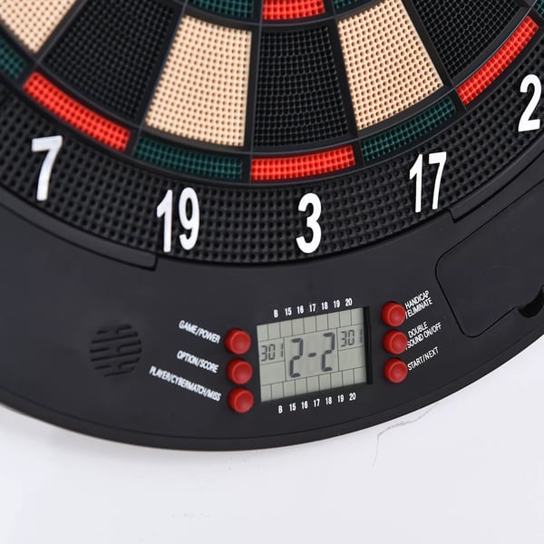 HOMCOM elektronisk dartskive med døre, lydeffekter, automatisk scoring, 6 pile, 26 spil, 185 spilvariationer, til 8 spillere