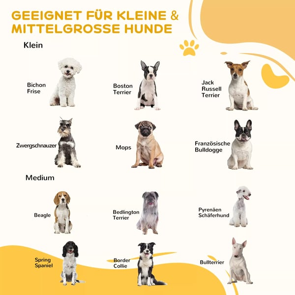 PawHut Hundegitter i Fyrretræ - Fritstående, Brun - 185x36x71cm