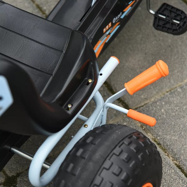 HOMCOM Gokart med pedal-drevet, stålkonstruktion, justerbart sæde, til børn 3-6 år, lyseblå