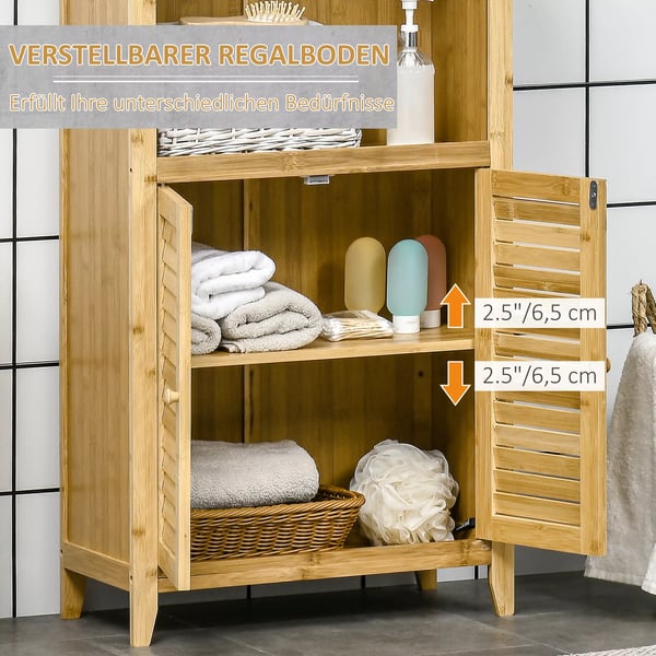 HOMCOM Badevãrelsesskab Hylde i Bambus Natur 50x25,5x92cm