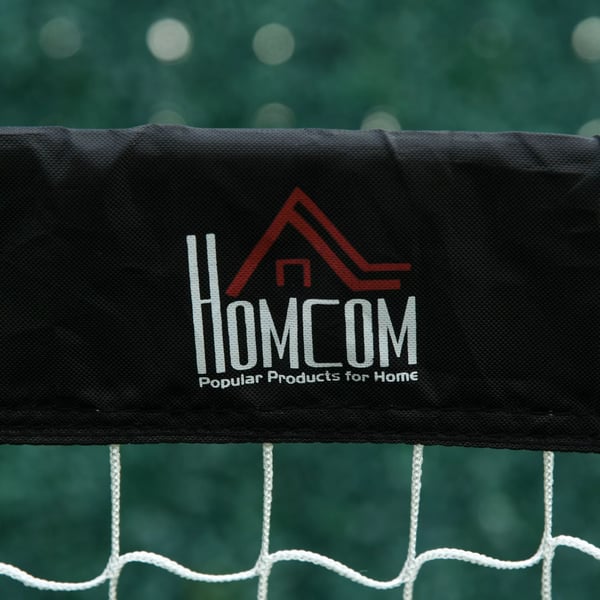 HOMCOM Foldbart Fodboldmål Sæt til Børn og Voksne - 2 stk. Mål af Stål og Oxfordstof, Sort, 186x90x89 cm - Inkl. Bæretaske