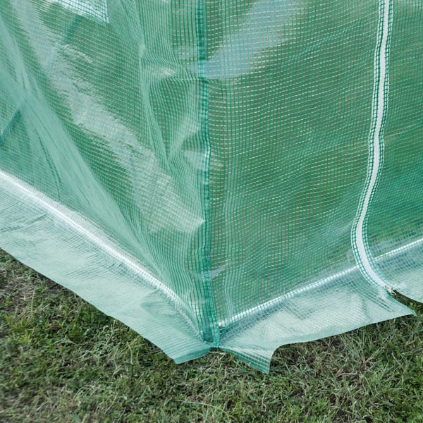 Outsunny Drivhusfolie Grøn til Haven 3x2x2m PE-plast med 12 vinduer