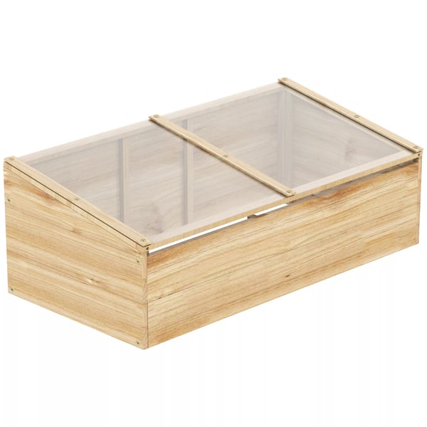 Outsunny Drivhus i Gran og Polycarbonat - 100x50x35 cm - Natur
