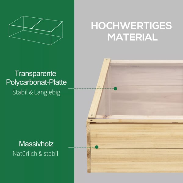 Outsunny Drivhus i Gran og Polycarbonat - 100x50x35 cm - Natur