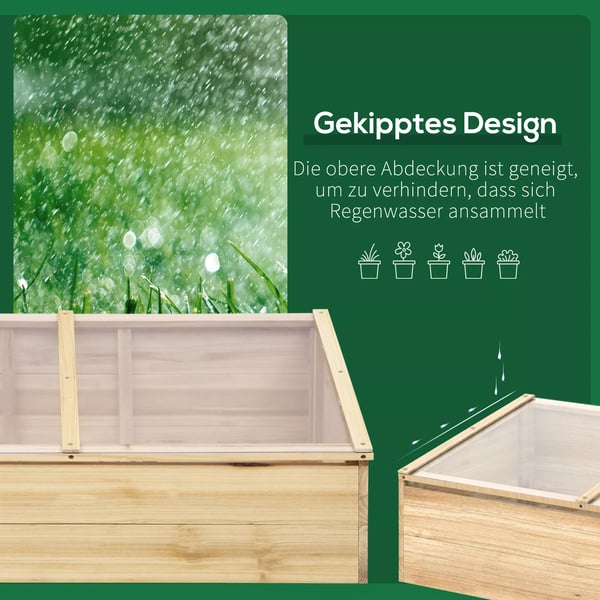 Outsunny Drivhus i Gran og Polycarbonat - 100x50x35 cm - Natur