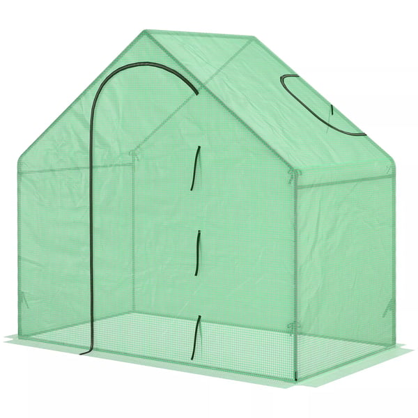 folieväxthus tomatväxthus växthus drivbänk med fönster och dörr grön stål PVC-plast 180 x 100 x 168 cm