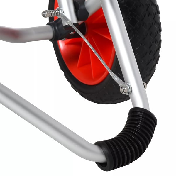 HOMCOM kajakvogn, alu-bådvogn, foldbar, transportvogn med PU-hjul, sølv, op til 75 kg, 75x43x46 cm