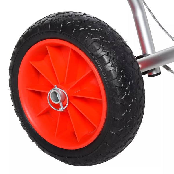 HOMCOM kajakvogn, alu-bådvogn, foldbar, transportvogn med PU-hjul, sølv, op til 75 kg, 75x43x46 cm
