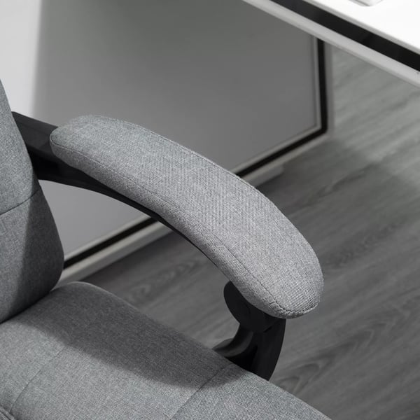 Vinsetto Kontorstol Lysegrå Polyester Ergonomisk med Nakkestøtte og Fodstøtte