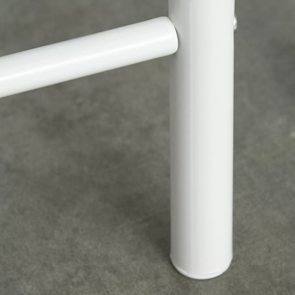 HOMCOM Barbord med 2 Barstole - Hvid/Eg MDF og Stål - Industrielt Design med Opbevaring