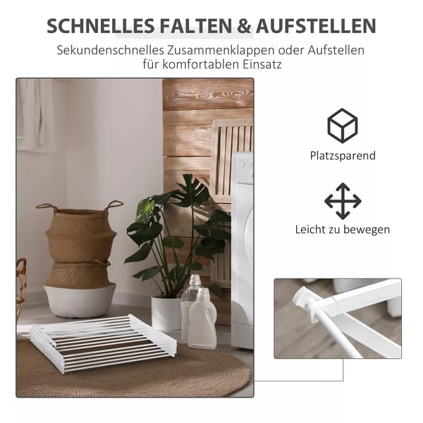 HOMCOM Tørrestativ Sammenklappeligt Tårn 8 Trin Hvidt Metal 74x35x144cm