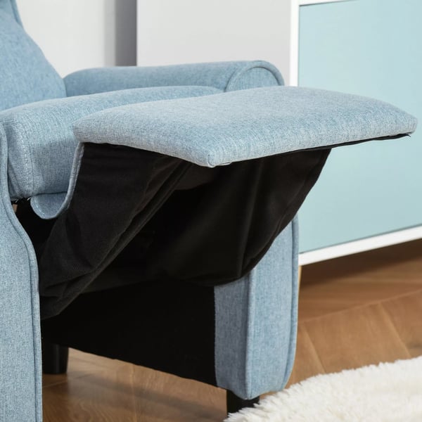 HOMCOM Lasten Sohva Lepotuolilla, Jalkatuella, Sininen, 3-5v, 58x53x70cm