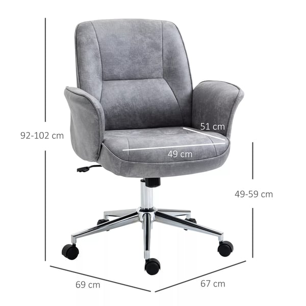 Vinsetto Toimistotuoli Hellgrau Polyester Ergonominen Keinutoiminnolla Säädettävä Pyörillä 120kg