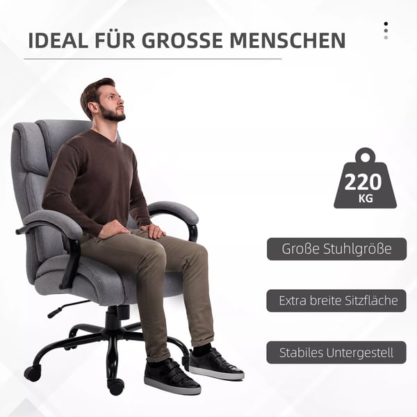 Vinsetto kontorstol skrivebordsstol gamingstol drejestol vippefunktion tykt polstret ergonomisk stol belastning 220 kg