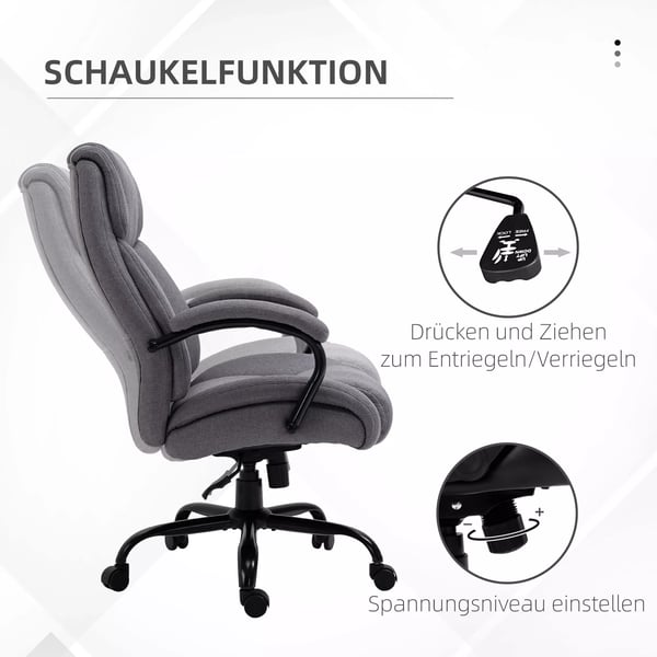 Vinsetto kontorstol skrivebordsstol gamingstol drejestol vippefunktion tykt polstret ergonomisk stol belastning 220 kg