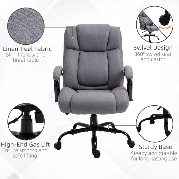 Vinsetto kontorstol skrivebordsstol gamingstol drejestol vippefunktion tykt polstret ergonomisk stol belastning 220 kg
