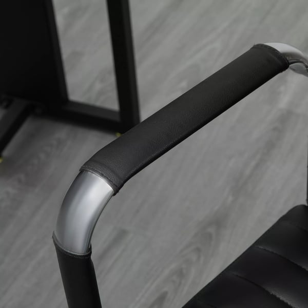 Kontorstol Ergonomisk Skrivebordsstol med Vip Funktion Direktørstol Højdejusterbar Polstret Kunstlæder Skum Sort
