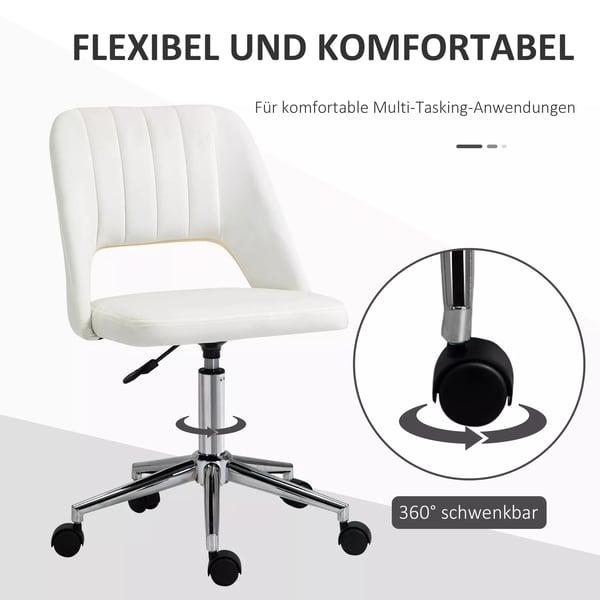 Vinsetto Komfort Kontorstol, Skrivebordsstol, Hjdejusterbar, 49x60x79-91cm, Beige Polyester