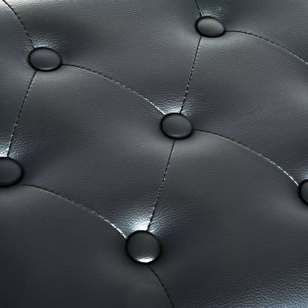 HOMCOM Klaverbænk - Højdejusterbar, Sort Kunstlæder & Massivt Træ, 64x35x45-55 cm