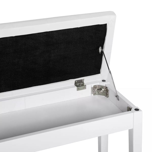 HOMCOM pianopall pianobänk traditionell lantlig stil kosmetisk pall förvaring gummiträ konstläder vit 76 x 36 x 50 cm
