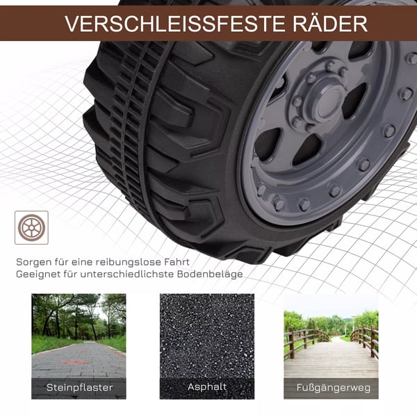 HOMCOM Mini-sähkömönkijä lasten sähköinen ATV, LED-etuvalo, lasten ajoneuvo 18–36 kuukauden ikäisille, metalli/PP-muovi, musta, 70 x 42 x 45 cm