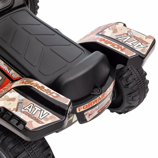 HOMCOM Mini-sähkömönkijä lasten sähköinen ATV, LED-etuvalo, lasten ajoneuvo 18–36 kuukauden ikäisille, metalli/PP-muovi, musta, 70 x 42 x 45 cm