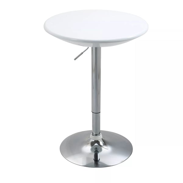 HOMCOM Barbord med højdejustering, hvid metal og ABS-maling, Ø61 x 76-97 cm